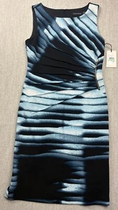 Ivanka Trump Sunburst Sheath Dress Stretch Ruching Zip Size 8 Multicolor Lined - Picture 1 of 15