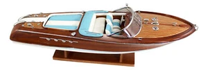 Sportboot Modellschiff Holz/Metall/Leder Sea4You maritime Dekoration - Bild 1 von 1