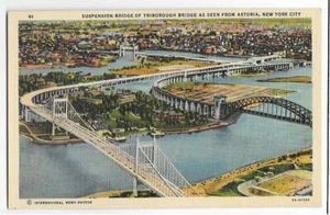 PUENTE COLGANTE DE PUENTE TRIBOROUGH Y ESTADIO ANTIGUO ~ CIUDAD DE NUEVA YORK, NY -1936 - Imagen 1 de 1
