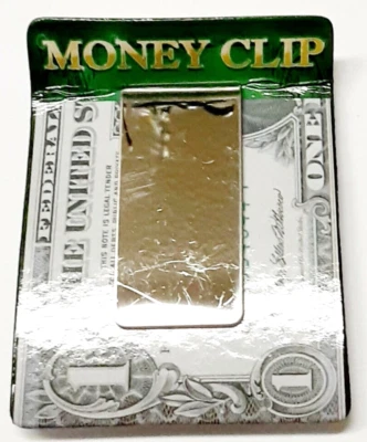 Clip para dinero plateado liso 2-1/4" x 1" sostiene tus facturas de forma segura Foto 1 de 3