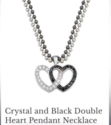 Cadena de doble corazón para mujer de Montana Silversmiths Crystal & Black de 19" Foto 1 de 4