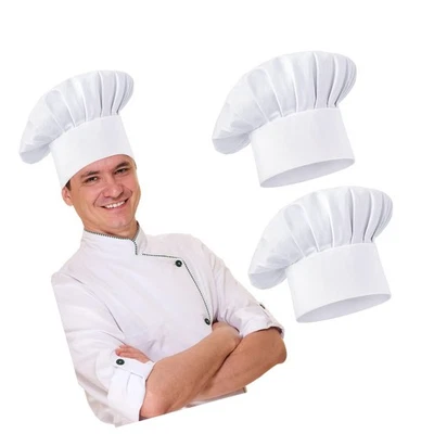 2 piezas sombreros de chef para hombre, sombrero de chef, gorras de chef elásticas ajustables para mujer, ba... Foto 1 de 4