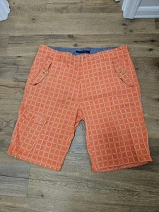 Sean John Y2k Baggy karierte Cargo Shorts Gr. 42 orange - Bild 1 von 5