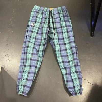 Aape by A Bathing Ape Joggers Mens Small Tan Plaid Reversible Woven Chino Pants - Image 1 of 4