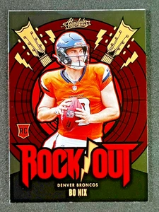 2024 Panini Absolute - Rock Out Insert - Bo Nix #RO-BNX (RC) Rookie - Broncos - Picture 1 of 3