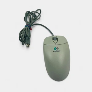 De colección Logitech M-C48 PS/2 Ratón Bola con Cable Retro Computadora Sin Probar - Imagen 1 de 7