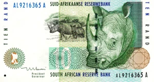 South Africa 10 Rand ND(1999) aXF Banknote P-123b Prefix AL Mboweni Sig. - Picture 1 of 2
