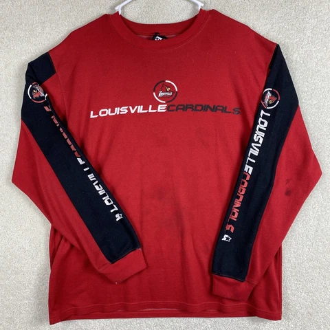 Louisville Cardinals Small S T Shirt Adidas NCAA Adult Small Long Sleeve Shirt Cover