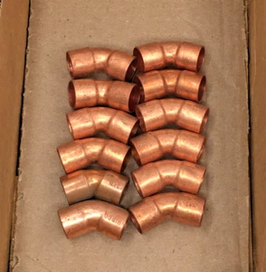 Nibco 1/2" 45 Degree Elbow C x C COPPER Sweat Plumbing Fitting *Lot of (12)* - Picture 1 of 2