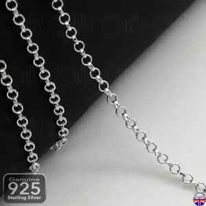 925 Sterling Silver Rolo Belcher Loose Chain 1.7mm by Metre Jewellery Making A03 - Picture 1 of 5