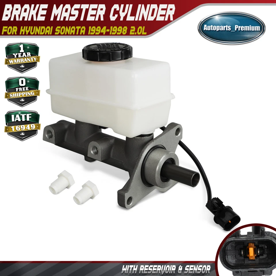 Cilindro mestre de freio com reservatório e sensor para Hyundai Sonata 1994-1998 2.0L - Imagem 1 de 4
