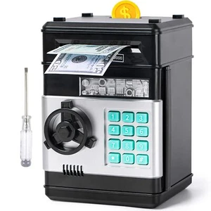 Piggy Bank, Vcertcpl ATM Coin Money Saving Box with Password, Kids Safe Money... - Picture 1 of 8