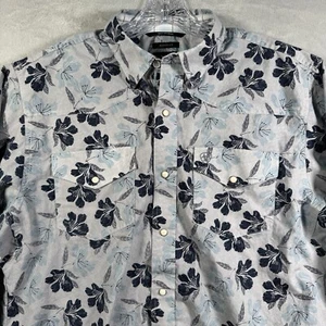 Ariat Pearl Snap Shirt Mens L Blue Relentless Floral Western Rodeo Cowboy Dance - Picture 1 of 14