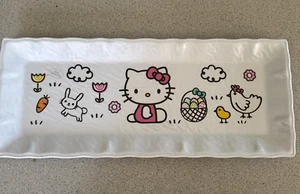 New Hello Kitty Easter Eggs Pastel Pink 18" Melamine Hamered Tray Platter Spring - Picture 1 of 4