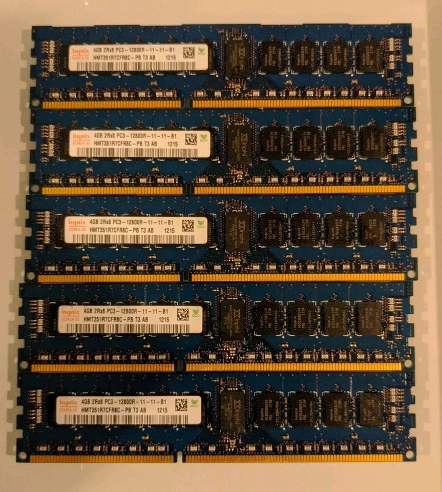 Hynix HMT351R7CFR8C-PB PC3-12800R 4GB 2Rx8 11-11-B1 DDR3 ECC Server Memory RAM - Image 1 of 1