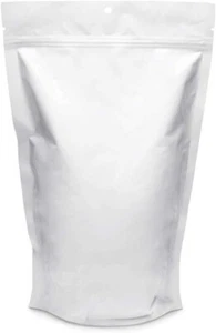 100 ( 7.5" x 11.5" x 3.5" ) White Foil Stand Up Zip Lock Bags Pouches Resealable - Picture 1 of 6