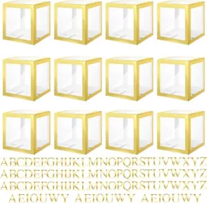 12 Pcs Transparent Balloon Boxes Clear Balloon Boxes with 99 Letters for Baby... - Picture 1 of 3