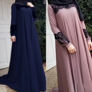 Kaftan Abaya Damen langes Kleid Abendkleid Abaya muslimisch bescheidenes Kleid Übergröße - Bild 1 von 17