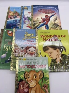 Lot of 7 Little Golden Books Newer 1990s-2020s Luca Christmas Nature Pooh Lion - Picture 1 of 19