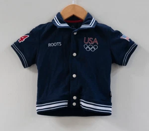 Roots USA Olympic United States Snap Warmup Track Jacket Navy Blue Size XL - Picture 1 of 6