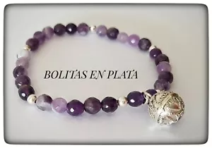 LLAMADOR DE ANGEL PLATA DE LEY AMATISTAS ANGEL CALLER BRACELET AMATISTAS - Imagen 1 de 6