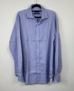 Massimo Dutti men's shirt blue cotton long sleeved button up business Size 44 - Picture 1 of 10