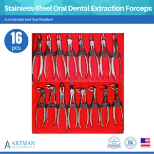 Juego de 16 Pinzas de Extracción Dental Oral de Acero Inoxidable ARTMAN - Imagen 1 de 4