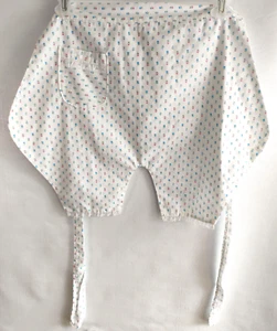 Handmade? Faux Pantaloons Half Apron Flower Design With Pocket~White, Pink, Blu - Picture 1 of 19