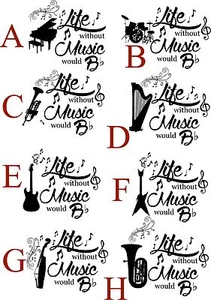 Leben ohne Musik würde B Flat mit Musikinstrument Aufkleber Vinyl Sticker Wand - Bild 1 von 10
