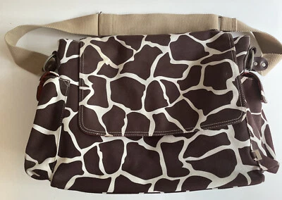 OiOi Giraffe Print Canvas Diaper Bag + Insulated Bottle Bag - Image 1 of 4