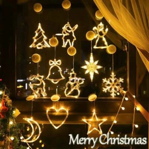 Christmas String Light Window Decor Indoor Hanging Xmas Fairy Tree Curtain Party - Picture 1 of 23