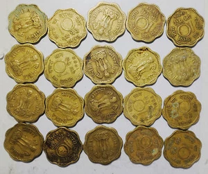 India 10 Naye Paise or 10 Paise mixed years 23mm brass Coins lot 20PCS - Picture 1 of 1