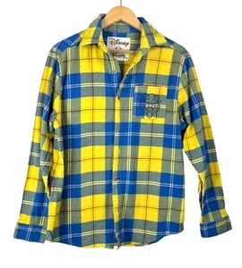 Cakeworthy Disney Beauty and the Beast plaid shirt men 90s academia sz M - Picture 1 of 8