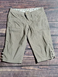 Pantalones Cortos Ashley Trouble Caqui Pana Capri Mujer Talla 9 30x15 - Imagen 1 de 5