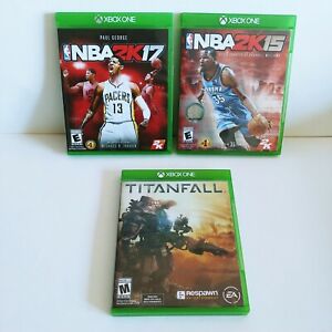 Lot of 3 Games, NBA 2K15, NBA 2K17, Titanfall (Microsoft Xbox One) Complete 