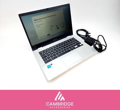 Asus Chromebook CX1400 14" 64GB eMMC Celeron N4500 4GB RAM Silver Very Good - Image 1 of 4