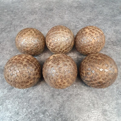 🇫🇷 Lot De 6 anciennes Boules De Pétanque Lyonnaise à Clous ref AP181 - Photo 1/4
