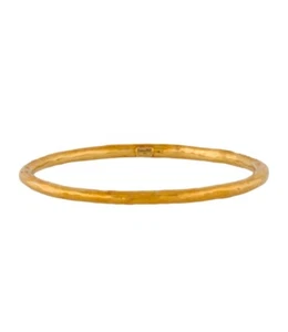 IPPOLITA 18K YELLOW GOLD 750 CLASSICO MEDIUM HAMMERED BANGLE BRACELET - Picture 1 of 7