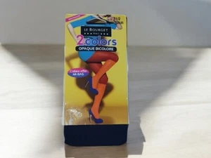 Le Bourget 2 Colors Taille 1/2 Cobalt Bleu Collants effet mi bas opaque bicolore - Imagen 1 de 2
