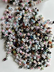 Assorted Alphabet Letters and Numbers Spacers Size: 6mm, 400 Pieces Per Order. - Picture 1 of 6