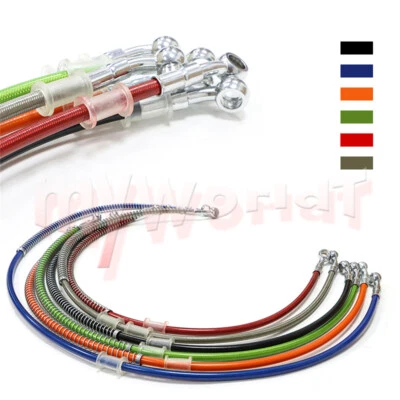 350-2000mm M10 Braided Brake Clutch Oil Hoses Lines Pipes Cables Motorcycle Bike - Image 1 of 4