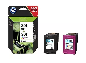 Cartuchos de tinta originales HP 301 negros y color HP Deskjet 1050A N9J72AE - Imagen 1 de 1