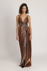 Sabina Musayev Naomi Damenkleid Größe 12 Braun Maxi - Bild 1 von 3