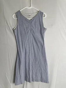 Talbots Kids Youth Size 20 Knee Length Sleeveless Dress Blue White Preppy 1632 - Picture 1 of 8