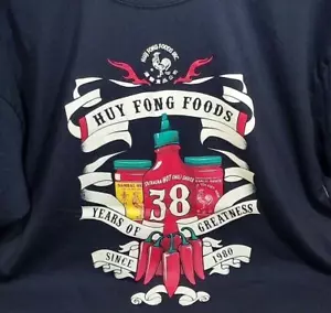 SRIRACHA HOT CHILI SAUCE XL SCHWARZ T-SHIRT - HUY FONG FOOD 38 JAHRE GRÖSSE - Bild 1 von 12