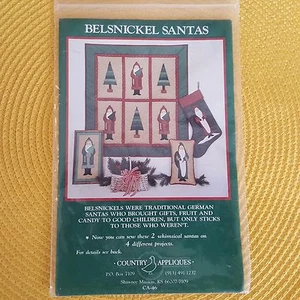 Almohada para colgar en la pared con apliques Belsnickel Papá Noel sin cortar - Imagen 1 de 10