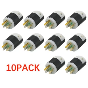 LOT 10x HBL5266C For AC Male Edison NEMA 5-15P Plug 15A 125V Connector CL/BK - Picture 1 of 6