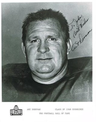Original Autograph PSA/DNA of Art Donovan of the Balt. Colts, 8x10, headshot, #6 - Image 1 of 2