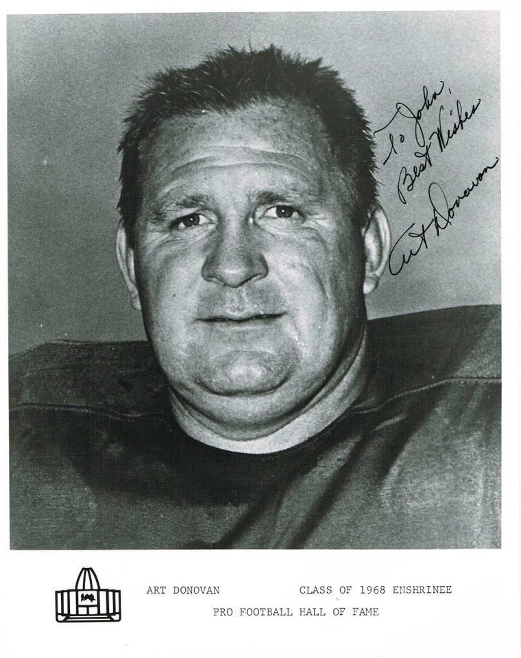 Original Autograph PSA/DNA of Art Donovan of the Balt. Colts, 8x10, headshot, #6 - Image 1 of 2