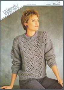 Wendy 2713: Sweater in Chunky with Lace Pattern - 81-107cm / 32-42" Bust - Picture 1 of 2